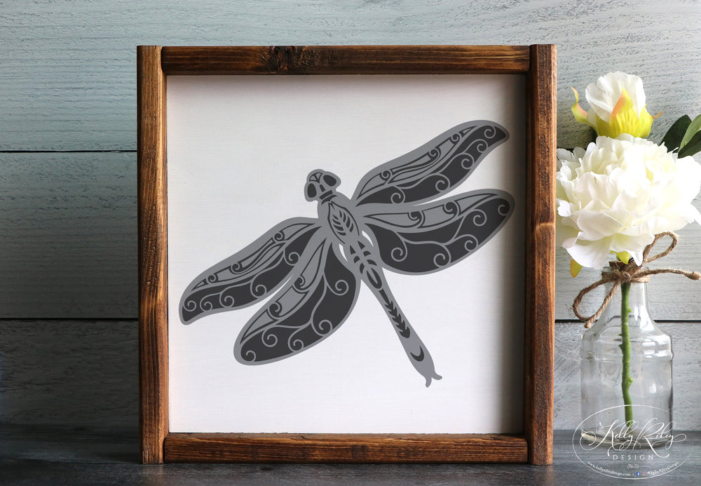 
                  
                    Dragonfly | Lightness & Joy | Framed Laser Wood Sign | 12x12
                  
                